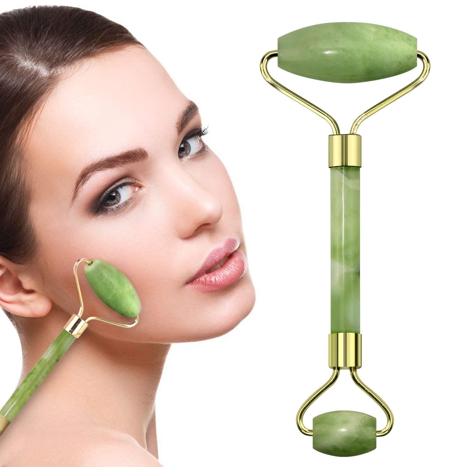 Double Jade Facial Roller Massage Tool 